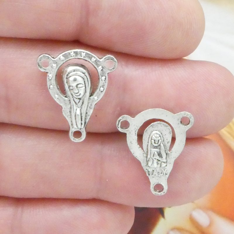 10 Virgin Mary Silver Rosary Centerpieces by TIJC SP0035 - Image 5