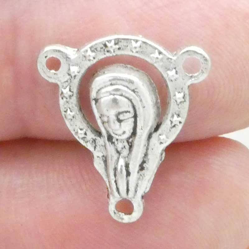 10 Virgin Mary Silver Rosary Centerpieces by TIJC SP0035 - Image 2
