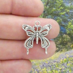 Filigree Butterfly Charms for Jewelry Making