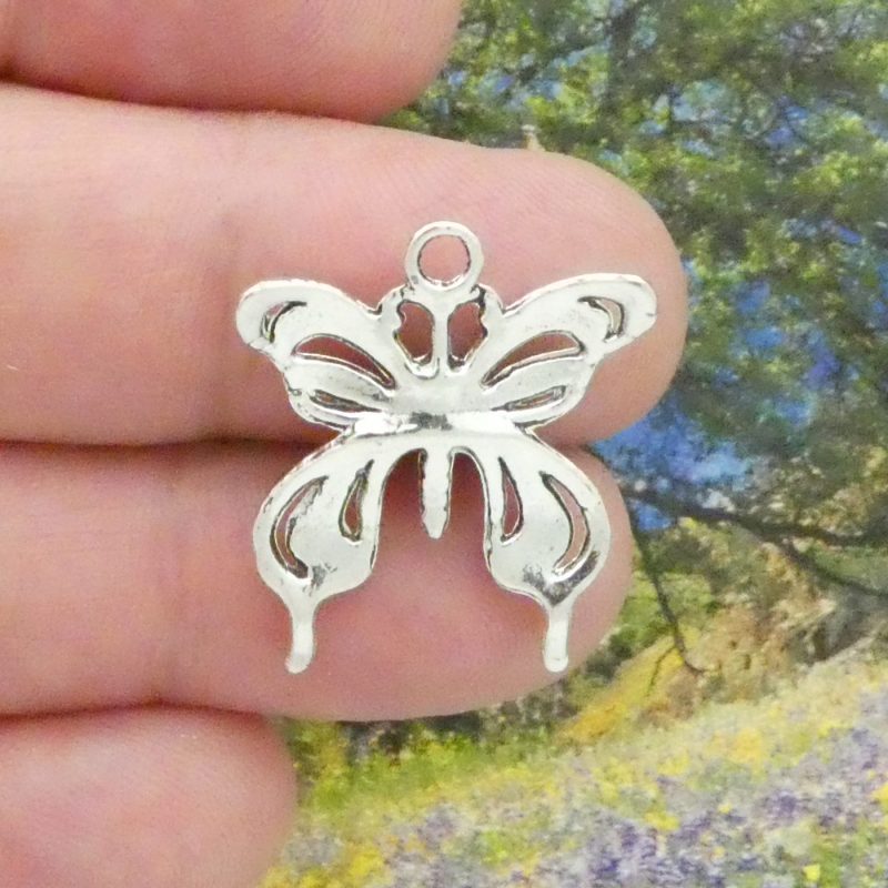 5 Silver Butterfly Charm Pendant by TIJC SP0037 - Image 5