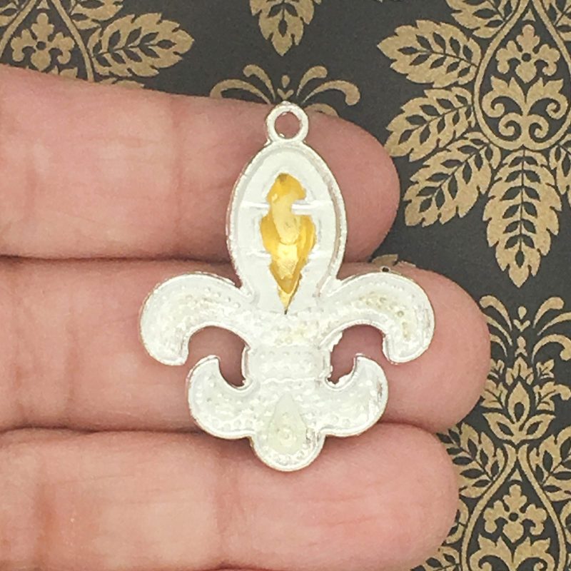 1 Silver Fleur De Lis Charm Pendant by TIJC SP0053 - Image 2