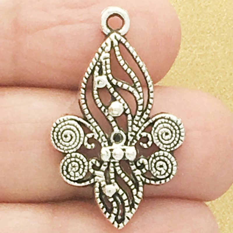 Silver Fleur de Lis Charm Pendant