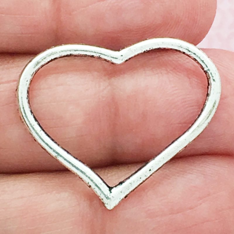 open heart charms for jewelry making