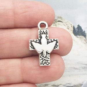 Holy Spirit Cross Charms Bulk