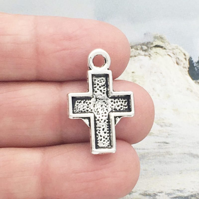 4 Silver Holy Spirit Cross Charm 25x16mm by TIJC SP0073 - Image 2