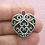 1 Silver Heart Charm Pendant by TIJC SP0074