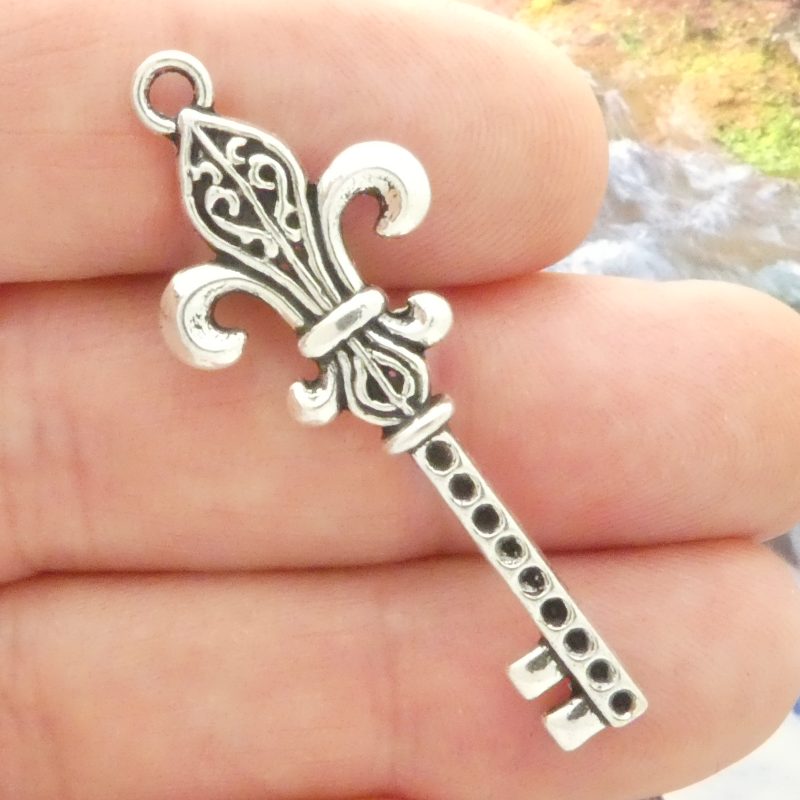 Fleur De Lis Key Charms for Jewelry Making