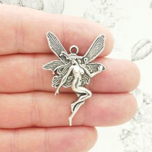 Silver Fairy Charm for Jewelry Making