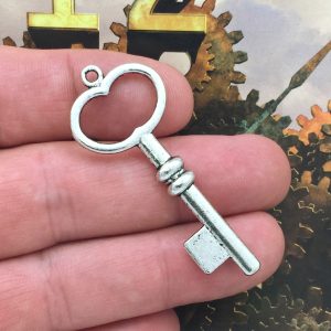 Silver Key Charm