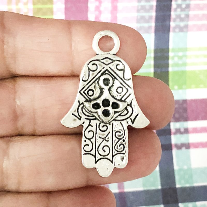 Silver Hamsa Hand Charm