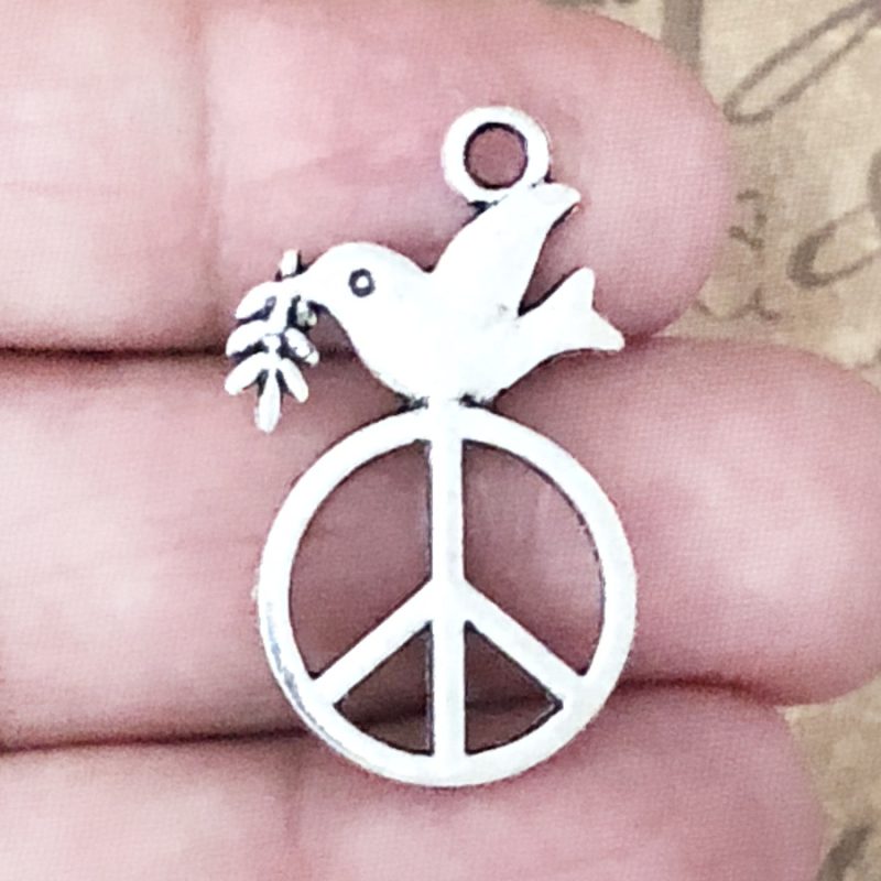 Silver Peace Dove Charm