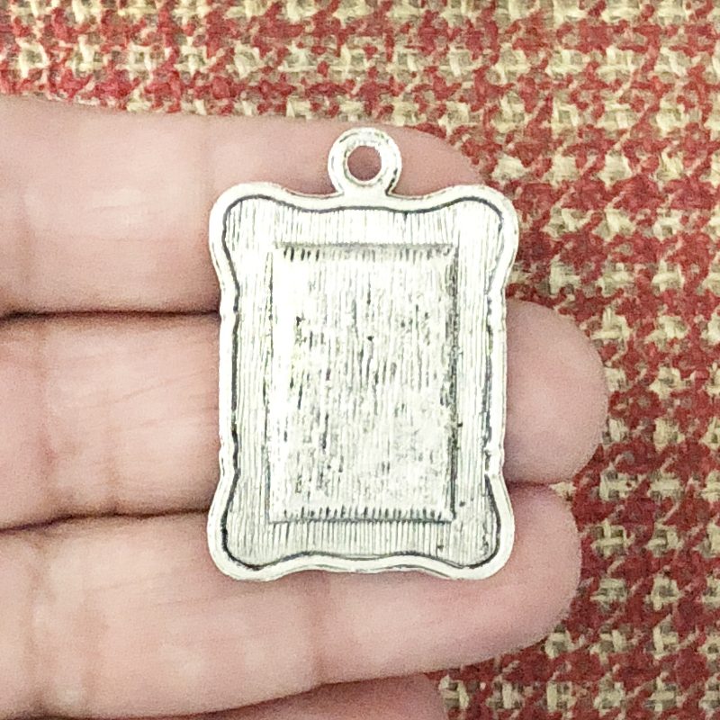 5 Rectangle Photo Charm Silver by TIJC SP0126 - Image 3