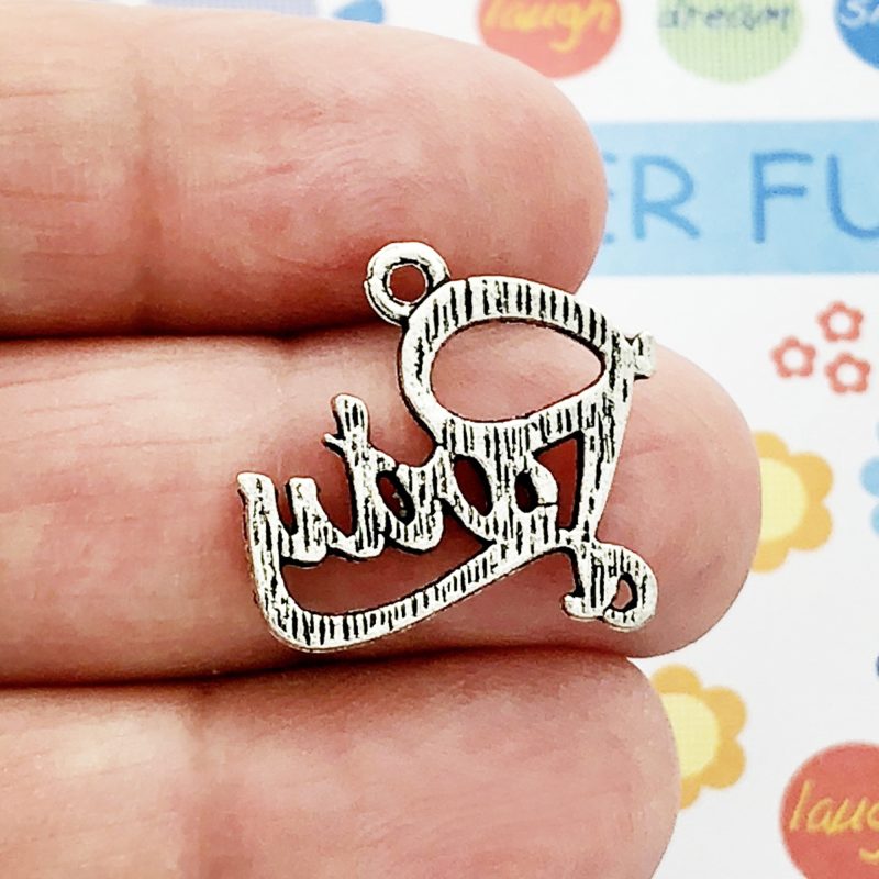 BULK 30 Party Word Charm Silver by TIJC SP0135B - Image 2