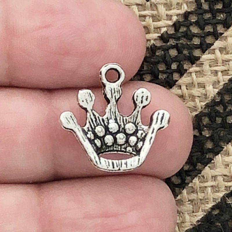 10 Silver Crown Charm by TIJC SP0141 - Image 2