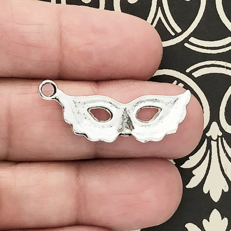 12 Silver Mask Charm Pendant by TIJC SP0149 - Image 3