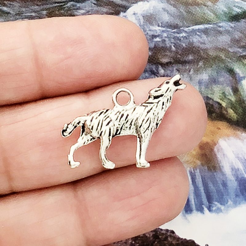 Silver Wolf Charm