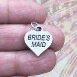 5 Heart Bridesmaid Charm Silver by TIJC SP0157