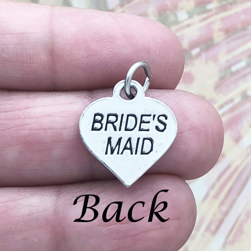 5 Heart Bridesmaid Charm Silver by TIJC SP0157 - Image 2