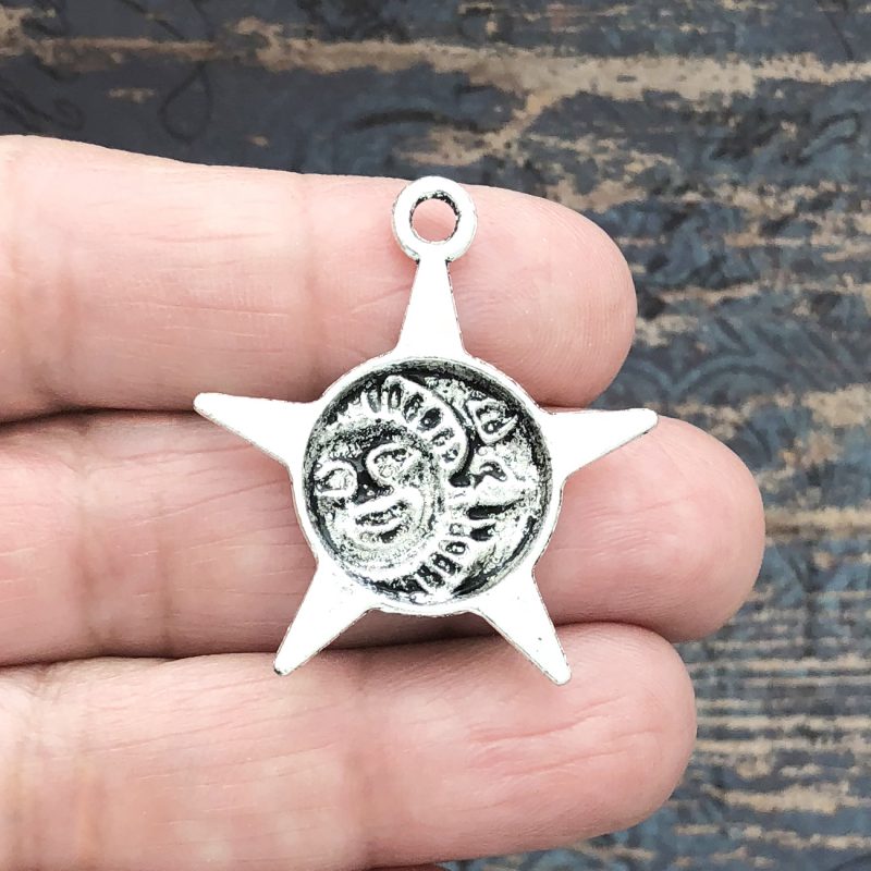 6 Sun Moon Star Charm Silver by TIJC SP0158 - Image 3
