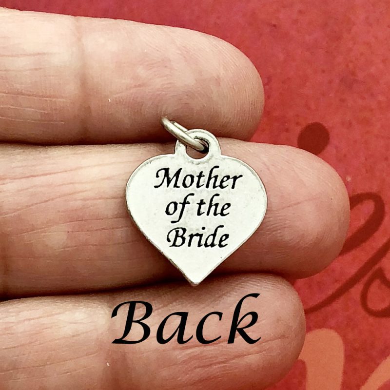 5 Heart Mother of the Bride Charm Wedding Pendant by TIJC SP0160 - Image 2
