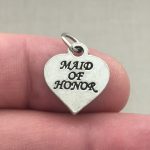 5 Heart Maid of Honor Charm Silver by TIJC SP0161