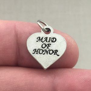5 Heart Maid of Honor Charm Silver by TIJC SP0161