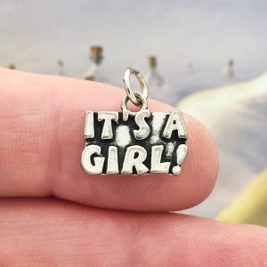 5 its a Girl Baby Charm Silver by TIJC SP0162