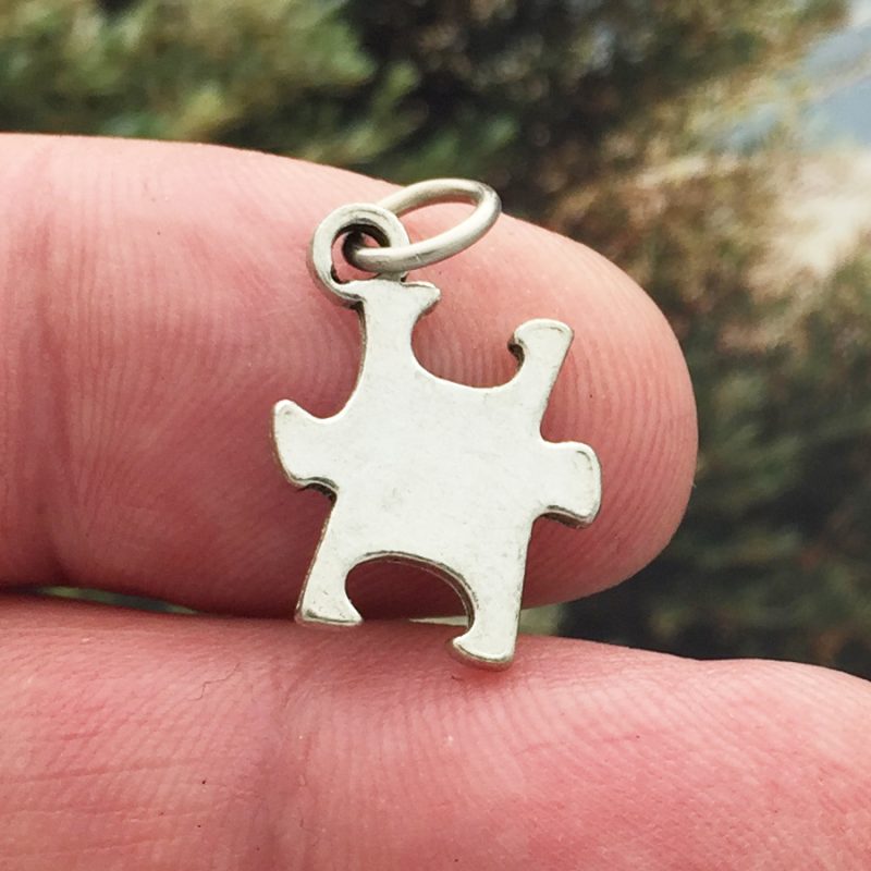 5 Silver Puzzle Piece Charm by TIJC SP0163 - Image 2