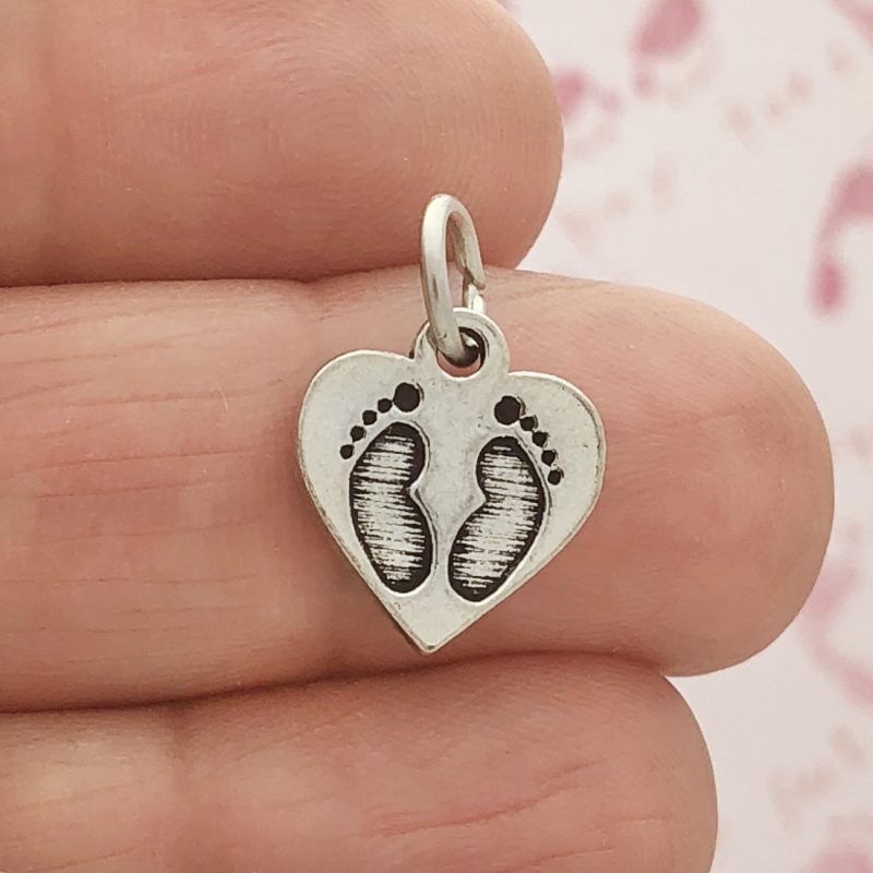 5 Baby Foot Prints Charm Silver by TIJC SP0167