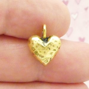 gold heart charms for jewelry making