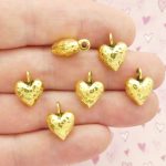 gold heart charms bulk