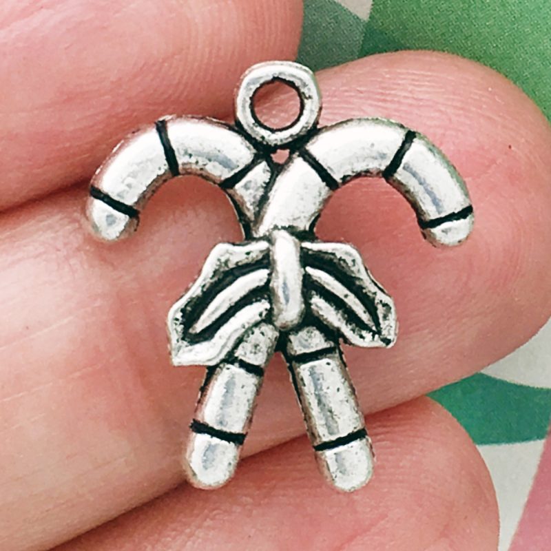 Silver Candy Cane Charm