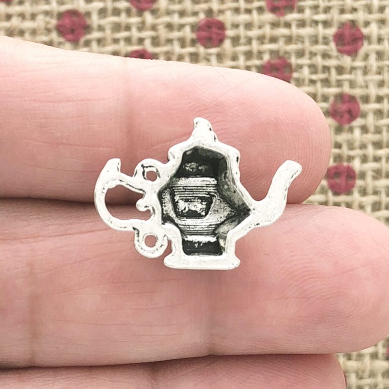 BULK 30 Silver Teapot Charm by TIJC SP0178B - Image 2