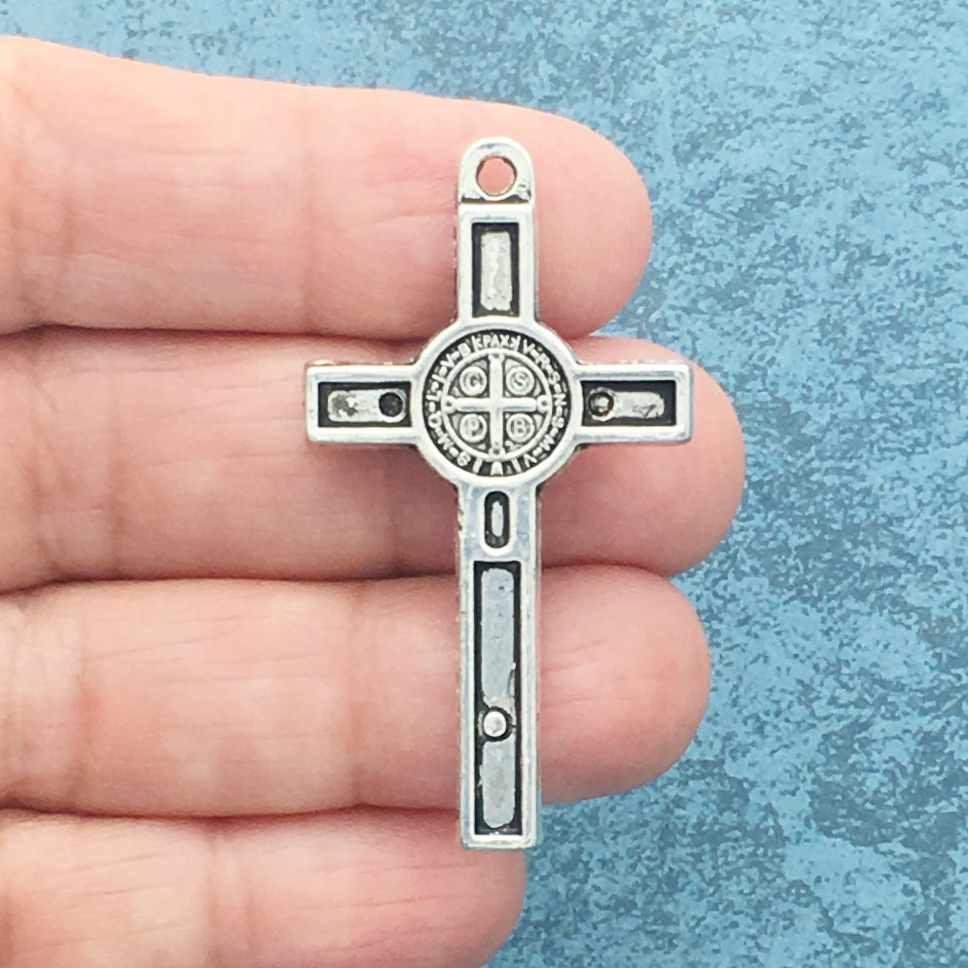 BULK 12 Silver Papal Crucifix Cross Charm Pendant by TIJC SP1110B