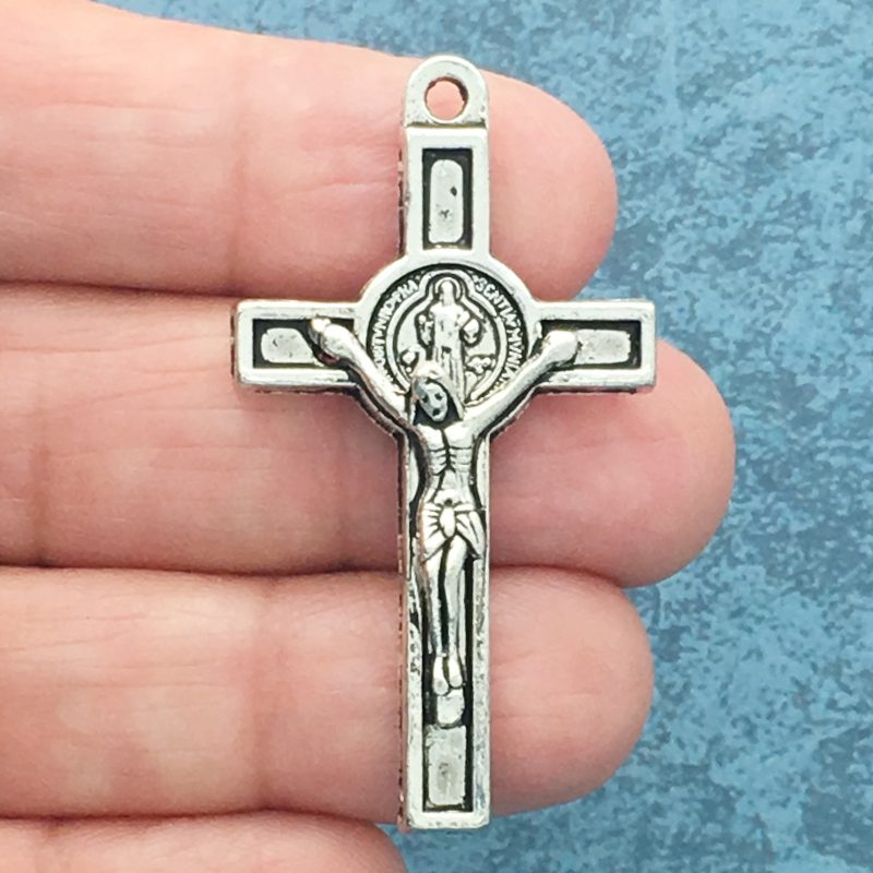 Silver St Benedict Crucifix Pendant