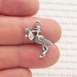 8 Stork Charm Baby Silver by TIJC SP0203