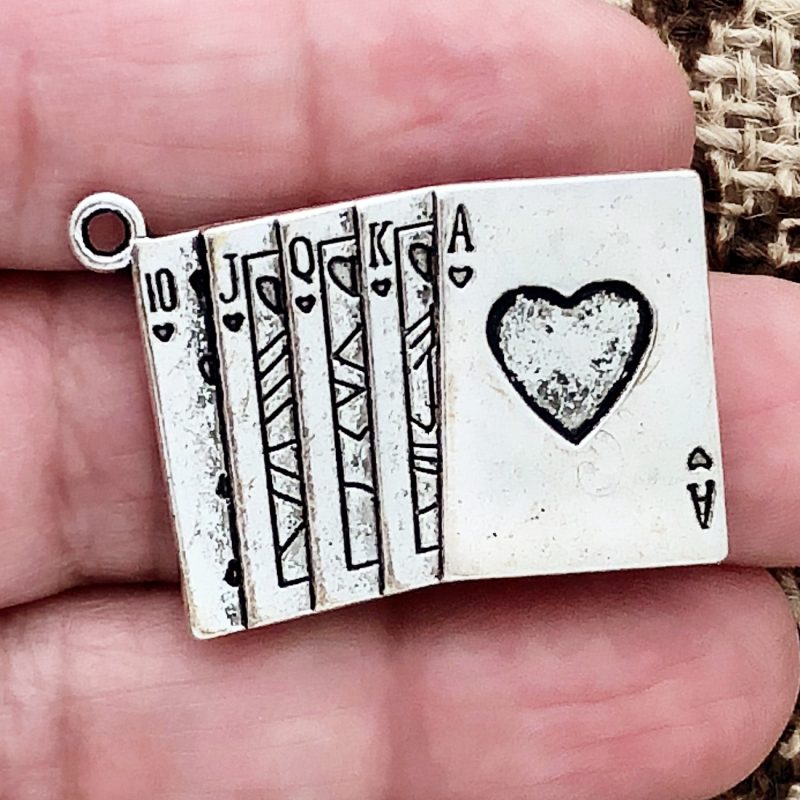 Silver Playing Card Charm