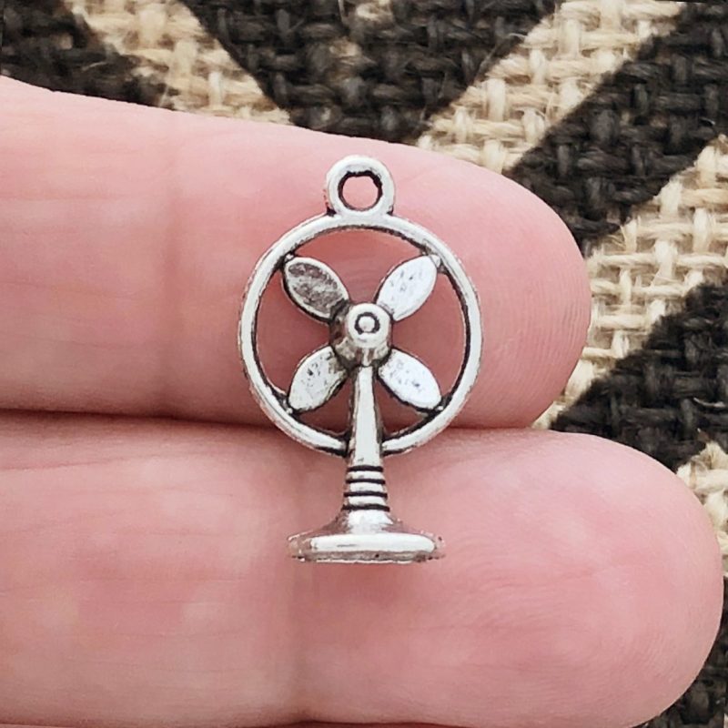 BULK 40 Electric Fan Charm Silver by TIJC SP0213B - Image 2