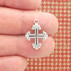 silver cross charms for jewelry making