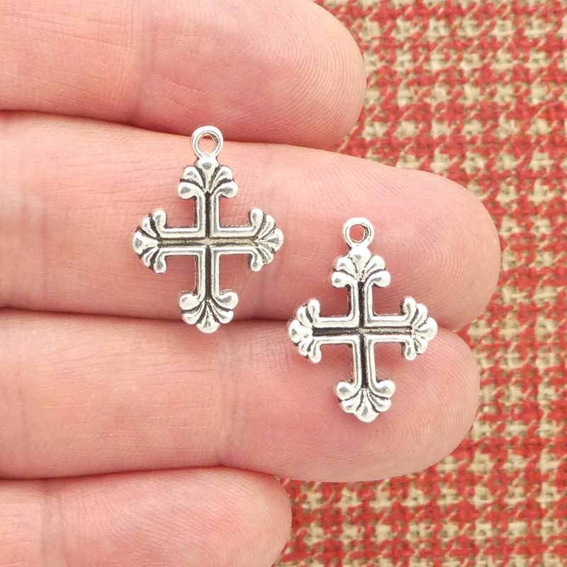 silver cross charms wholesale