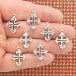 silver cross charms bulk
