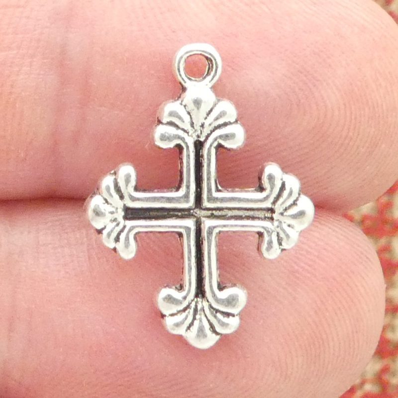 silver cross charm