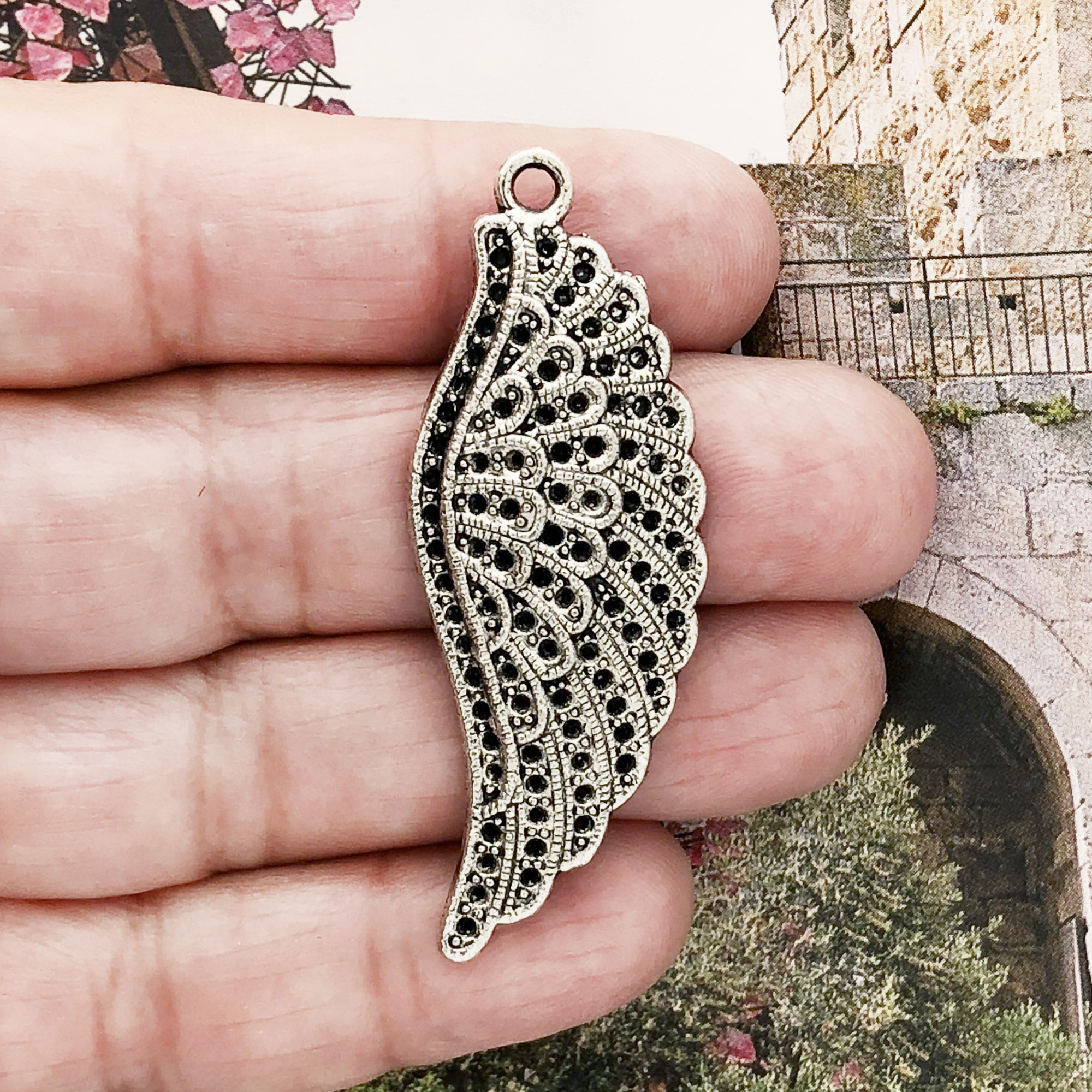 angel wing pendant silver