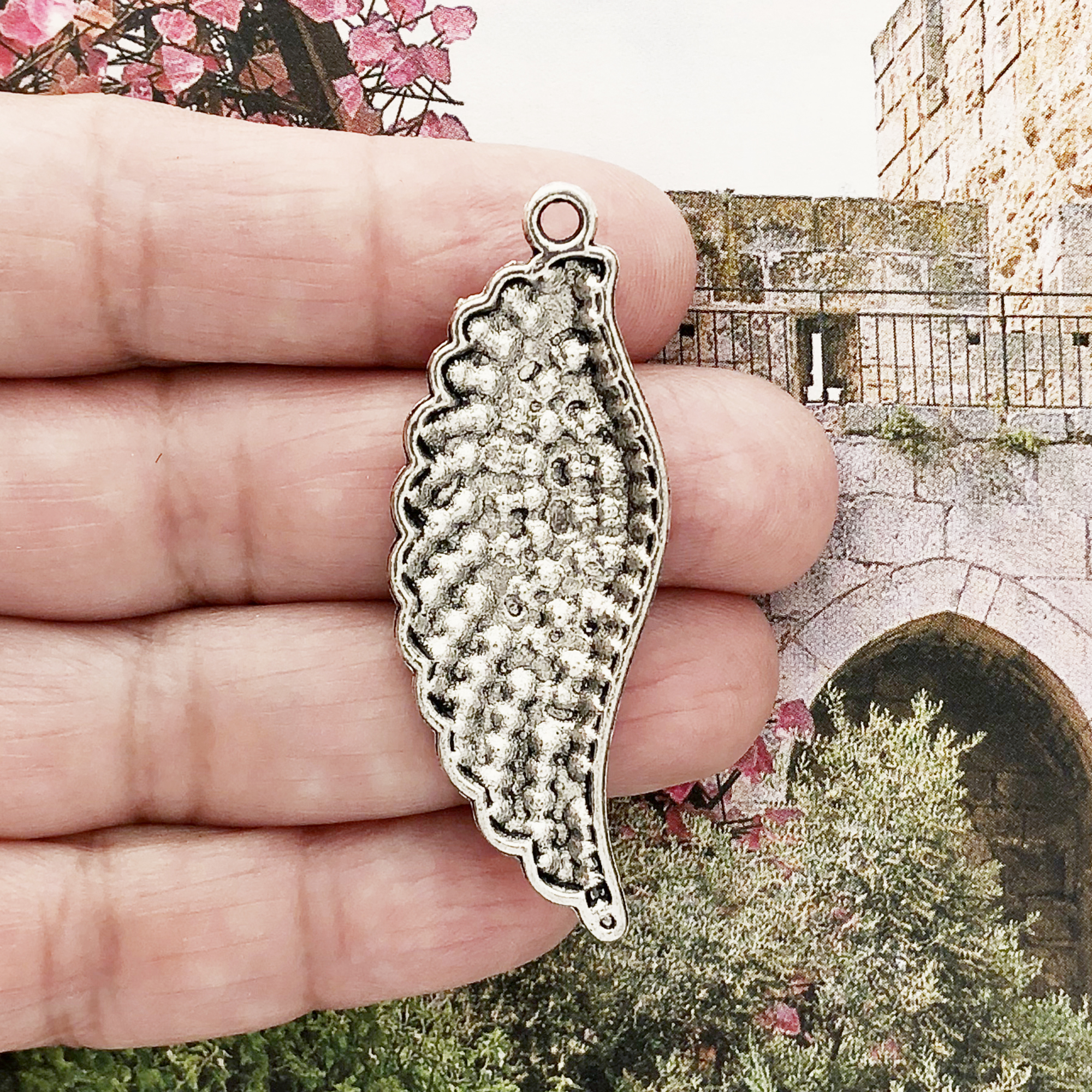 5 Angel Wing Charm Pendant Silver Large by TIJC SP0225 - Image 3