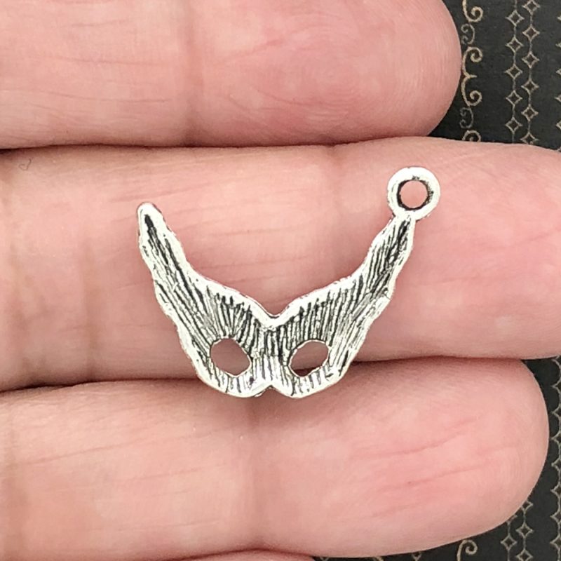 20 Silver Mask Charm by TIJC SP0229 - Image 2