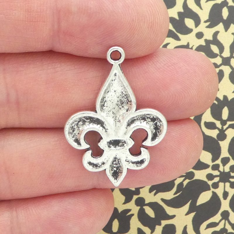 4 Fleur De Lis Charm Pendant Silver by TIJC SP0232 - Image 5