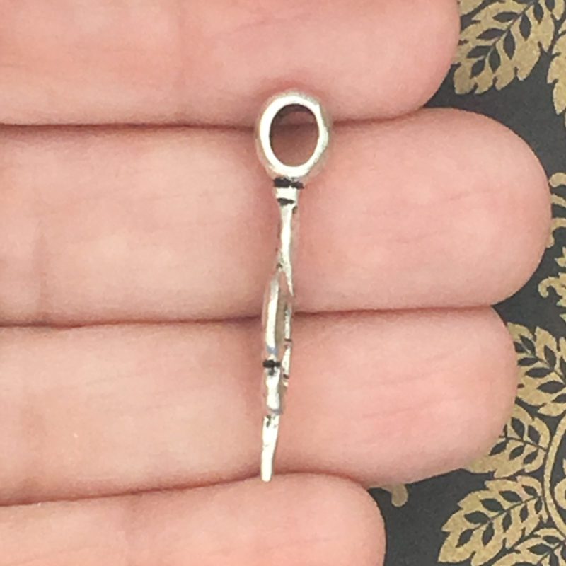 6 Silver Fleur de Lis Charm Pendant by TIJC SP0233 - Image 2