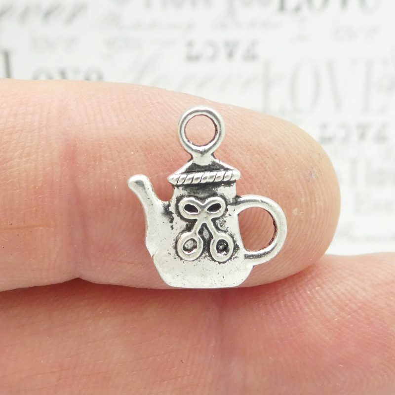 silver teapot charm