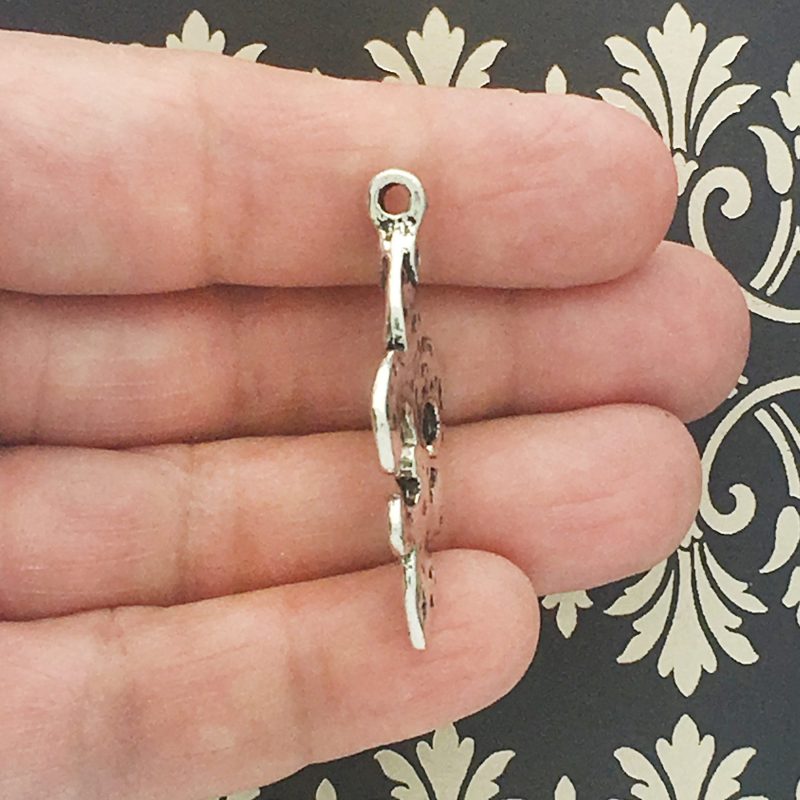 BULK 12 Fleur de Lis Charm Pendant Silver by TIJC SP0240B - Image 3