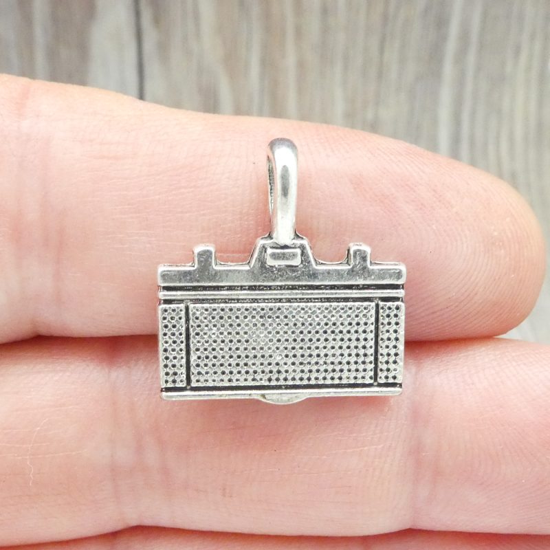 5 Silver Camera Charm with Crystal by TIJC SP0249 - Image 2